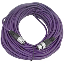 100 Ft XLR Microphone Cable Purple