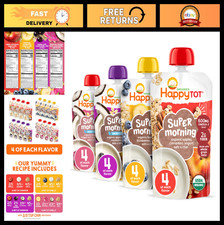 Organic Stage 4 Baby Food Pouches, Gluten-Free Super Morning Fruit Oat, 16 Pac