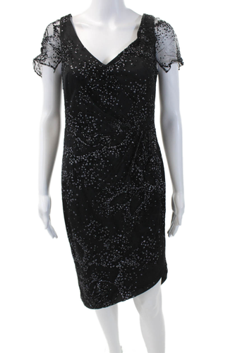 Cynthia Steffe Womens Cotton Blend Printed Crew Neck Sleeveless Dress Blue Size0 - Bild 9 von 13