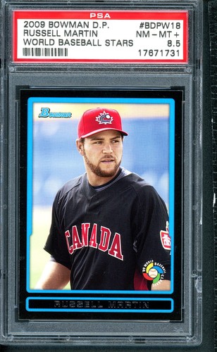 2009 Bowman D.P. Russell Martin (RC) World Baseball Stars #BDPW18 PSA 8.5