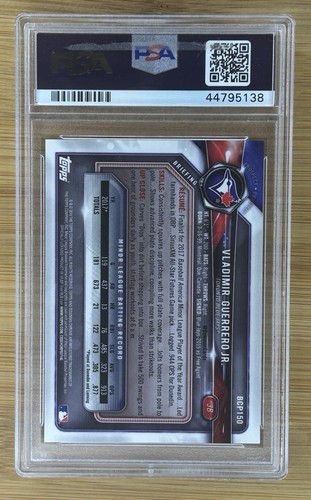 2018 Bowman Chrome #'d/250 Morado REFRACTOR Vladimir Guerrero Jr ⚾️ PSA 9 - Imagen 2 de 2