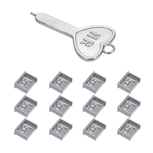 12 Port Blocker Locking USB Port/Dust PC Blocker with Coded Keys,Gray - Photo 1 sur 5