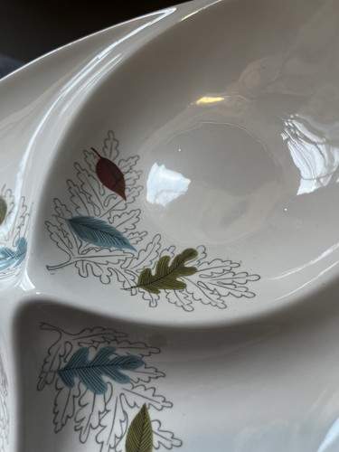 Vintage Eva Zeisel Century Fern for Hallcraft Divided Four Compartment Dish - Picture 6 of 12