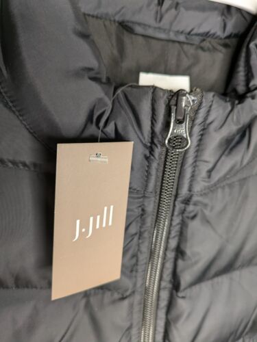 J Jill Daunen gesteppte gefütterte Weste durchgehender Reißverschluss schwarz Damengröße XL UVP 139 $ - Bild 2 von 9
