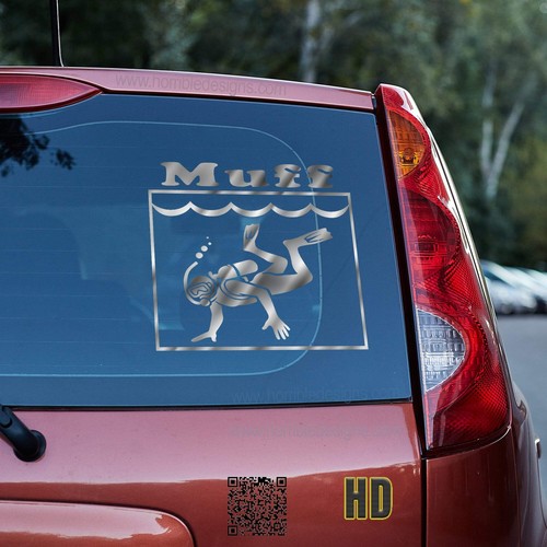 Muff Diver Vinyl decal Funny Rude Bearded Clam Adult Humor Vagene - Picture 56 of 109