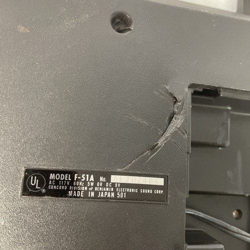 Registratore a nastro vintage Concord F-51 3 vie Power Cassette registrazione vocale testato - Foto 11 di 11