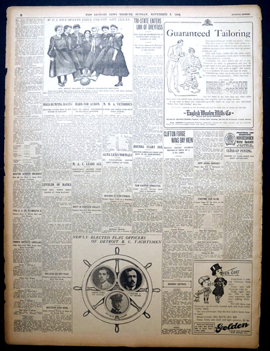 1905 Sports Page - Wisconsin Badgers Beat Gophers, Wolverines Beat Illinois 33-0 - Picture 2 of 2