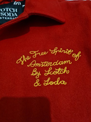 Scotch And Soda The Free Spirit Of Amsterdam Wool Leather Varsity Jacket Red  L - Picture 8 of 14
