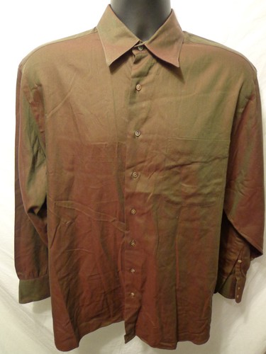John W. Nordstorm Dress Shirt Brown 15 1/2 100% Long Staple Cotton - Picture 2 of 4