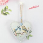 Love Birds Decorative Handmade Fabric Heart Door Hanger Shabby Chic Novelty Gift