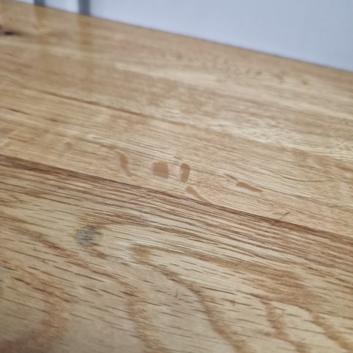 Rustic Solid Oak Wooden Scandinavian Hall Half Moon Console Table - X Star Base - Picture 17 of 24