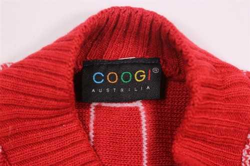 Coogi Australia Vintage Red/White 3d Knit Woven Cotton Crewneck Sweater Men's S - Picture 6 of 6