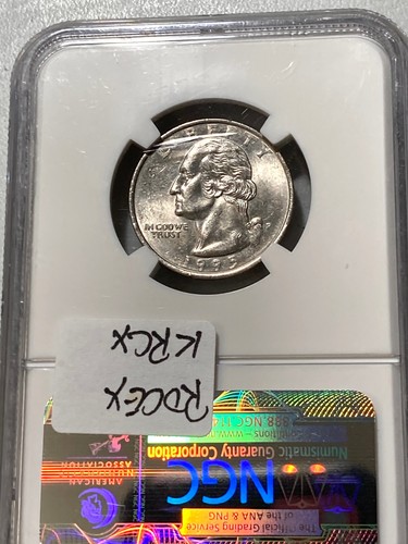 1995-P 25c MISSING CLAD LAYER ON REVERSE NGC MS 62 - Picture 2 of 2