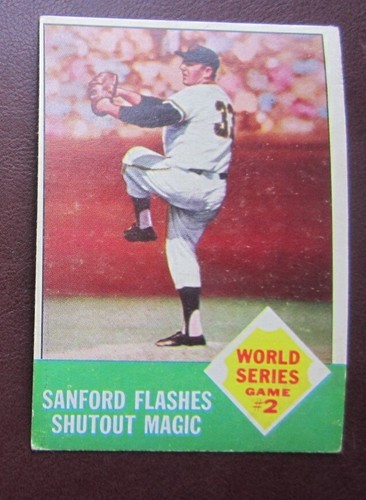 1963 Topps World Series Game #2 (Sanford Flashes Shutout Magic) #143 EX/NRMT