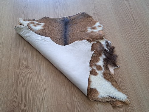 Genuine Goat Skin, Mottled Leather, Spotted Pelt, Goat Hide, 1.4 x 1.9 ft - Picture 9 of 16