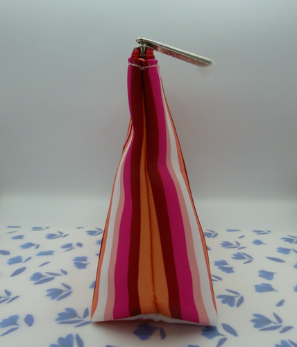 Kate Spade x Clinique Peach & Pink Stripes Design Make Up | Cosmetic Bag. New - Picture 4 of 6