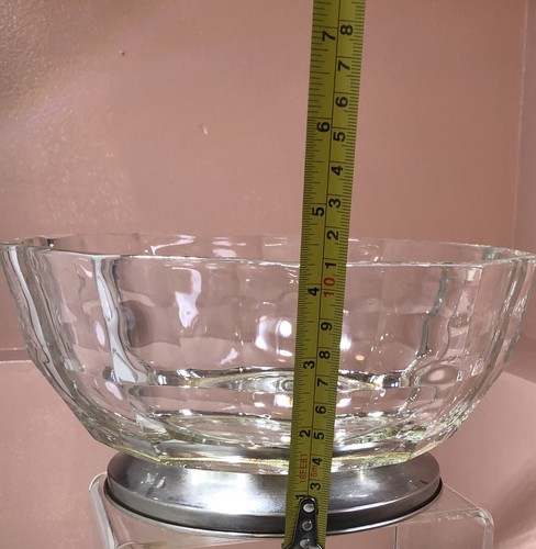Vintage Fine Crystal Bowl with Silver Plated Base Beautiful Patina Made in Italy - Picture 9 of 10