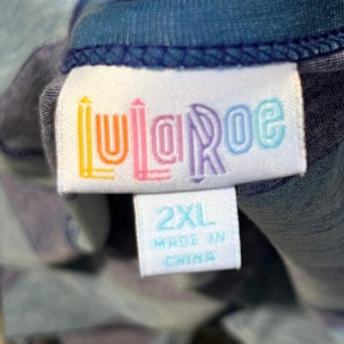 LulaRoe Ruffle Midi Dress, 2XL - Spring Blues NWOT - Picture 9 of 10