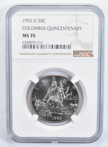 1992 D MS70 Christopher Columbus Commemorative Half Dollar NGC - Picture 1 of 5