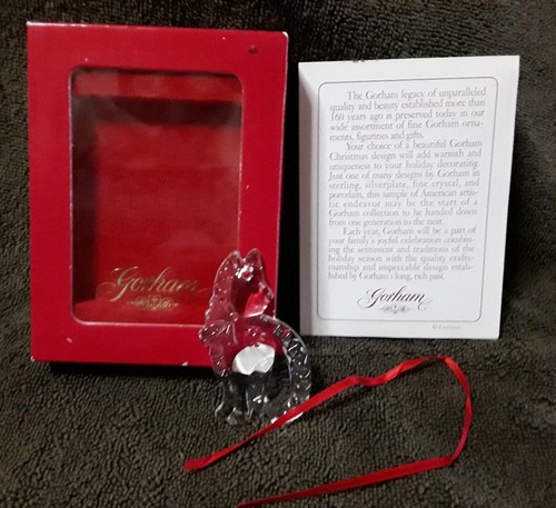 GORHAM LEAD CRYSTAL CAT Hanging Ornament - Picture 2 of 4