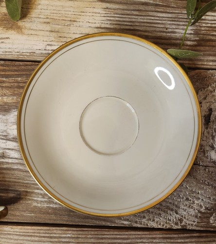 Vintage Fitz & Floyd Palais Soup Cup Saucer White Gold Rim Japan - Picture 3 of 8