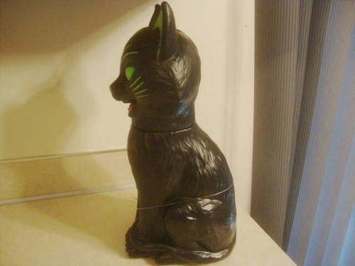 Halloween Blow Mold Lighted Sound Motion SCARY BLACK CAT Working Collectible! - Picture 4 of 5