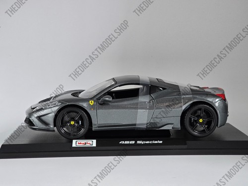 MAISTO 1:18 Scale - Ferrari 458 Speciale in Grey - Diecast Model Car - Picture 3 of 10