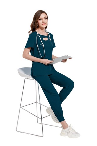 NiaaHinn Women's Nursing Scrub Set - Hollow-Neck  - Bild 99 von 121