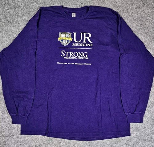 UR Medicine Strong Memorial Hospital Men's XL Purple Long Sleeve Graphic T Shirt