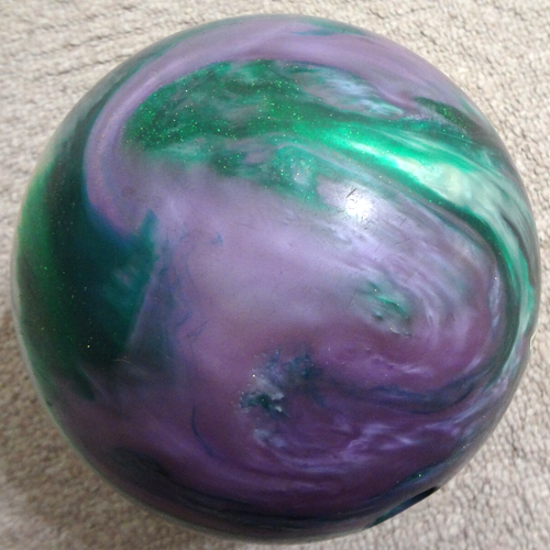 BOLA DE BOLICHE BRUNSWICK AXIS 11 lb 14,3 OZ VERDE PÚRPURA BLANCO BRILLO REMOLINO - Imagen 5 de 9