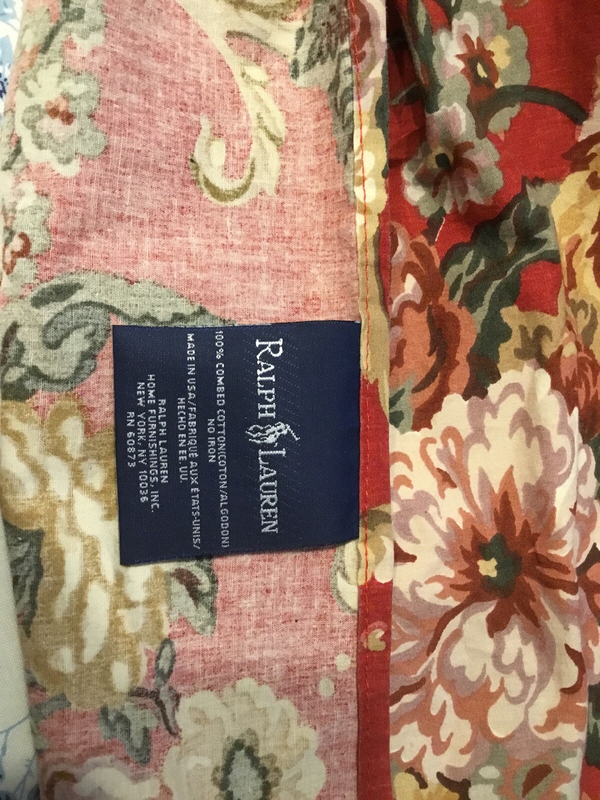 Ralph Lauren King Größe Dust Ruffle rot With Floral Design Ralph Lauren King Größe Dust Ruffle rot With Floral Design