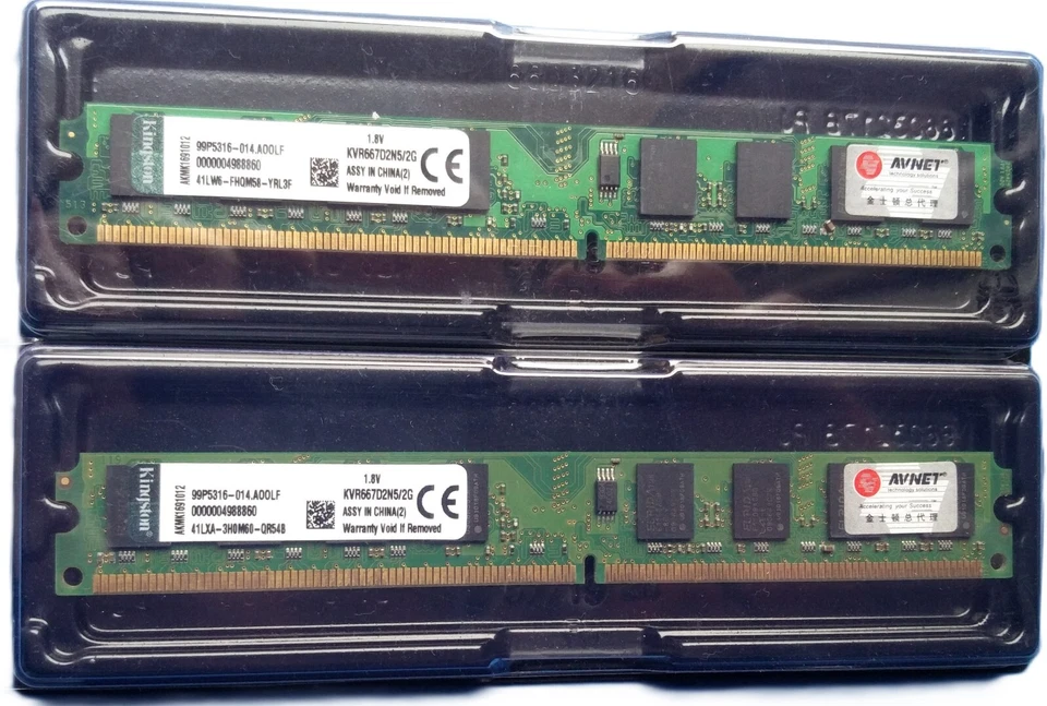 MEMORIE RAM KINGSTON 4 GB (2 x 2 GB) DDR2 667 MHz - 1,8 V - DIMM SDRAM PC2 - Immagine 3 di 4