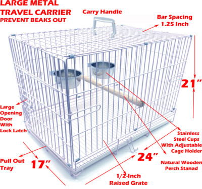 LARGE Collapsible Travel Bird Cage For Amazon African Grey 23