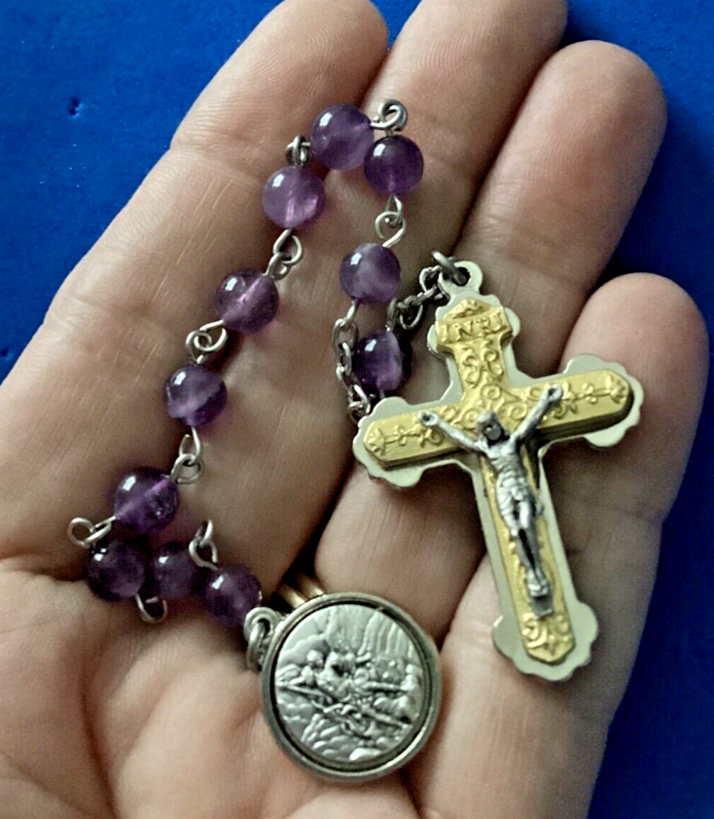 Amethyst Michaels Star Beads Amethyst Rosary Chaplet Of St MICHAEL