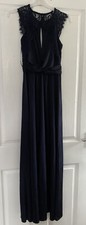 Monsoon Yasmeen Navy Prom/cocktail Dress Uk 8