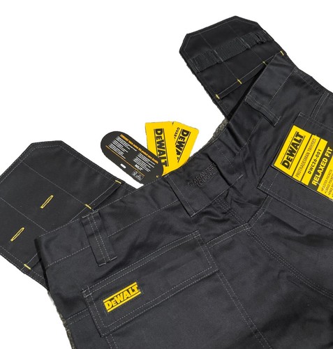 "Pantalones cargo de trabajo negros Dewalt Pro Tradesman bolsillo rodillera W40"" L31"" XL" - Imagen 4 de 5