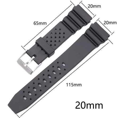 18/20/22mm Watchbands Silicone Rubber Watch Band Replace Electronic Wrist Straps - Picture 25 of 27