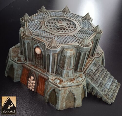 3D gedruckt Kriegssilo Landschaft Gelände für Kriegsspiele 28/32 mm DESIGN A bemalt - Bild 2 von 5