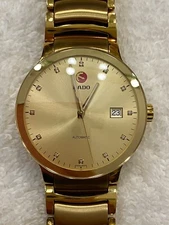 Rado Men's R30279703Centrix Diamond Gold-Tone Stainless Steel Watch retail $4500