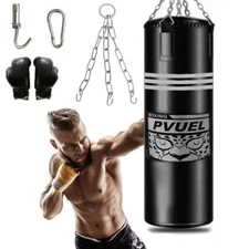 Heavy Boxing Punching Bag Training Gloves Speed Set Kicking MMA Workout Kick Bag