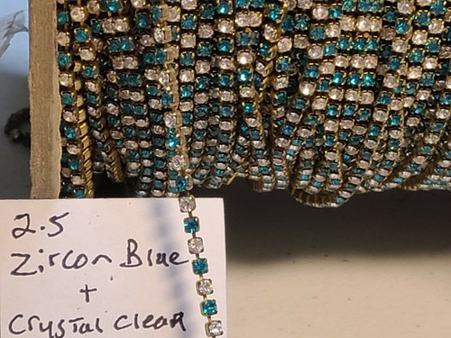 Ft Vtg 2.5mm Rhinestone Swarovski Crystal Brass 4 Prong Set Chain Jewelry Craft - Picture 48 of 48