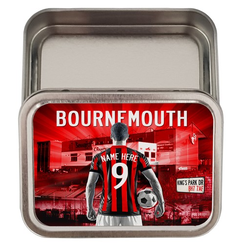 Football Tobacco Tin 2oz Baccy Storage Pill Box Mens Personalised ALL TEAMS AF - Picture 37 of 221