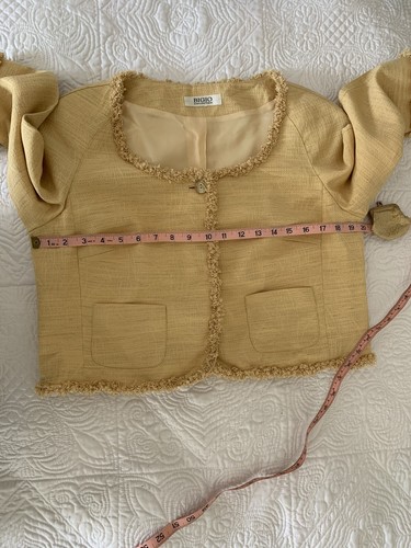 Gelbe Jacke Größe 10 Vintage Bigio Collection Wickel Damen Strickjacke - Bild 11 von 12