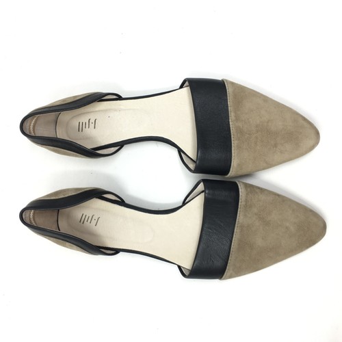 J Jill Sutton D'Orsay Flats Loafers Shoes Womens Size 9 Taupe Black Leather - Picture 7 of 11