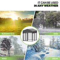 Outdoor Dog Kennel Playpen Animal Run Pet Enclosure Crate Fence w/UV-Proof Roof 13