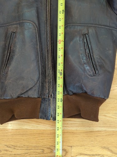 1950s 1940's Genuine Steerhide Bomber Flight Jacket Brown Vintage Authentic - Picture 18 of 20