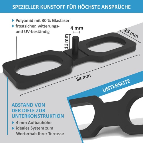 600 Abstandhalter 4 mm - 7 mm für Terrassendielen Distanzhalter Abstandshalter - Bild 17 von 26