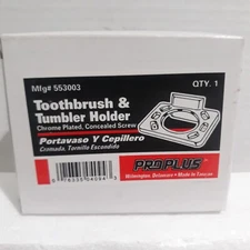 Proplus 553003 4 in. W x 3 in. D Toothbrush and Tumbler Holder Chrome