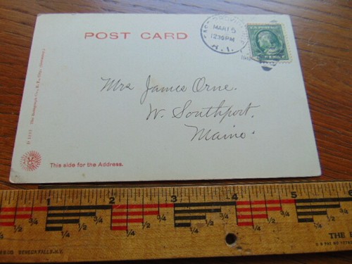 1910 post card- Westminster & Weybosset Sts., Prov. R.I.- undivided back - Picture 2 of 2