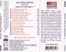 JOHN PHILIP SOUSA: MUSIC FOR WIND BAND, VOL. 5 NEW CD